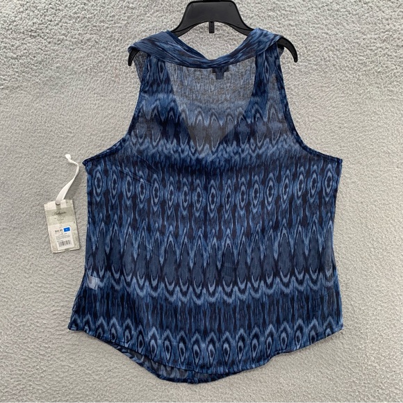 NWT Converse One Star Blue Sleeveless Tunic Top Blouse Boho Preppy Size L - Picture 11 of 12